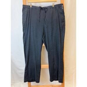 NWT NYDJ Black Linen Blend Ankle Pants Womens 18 #0464